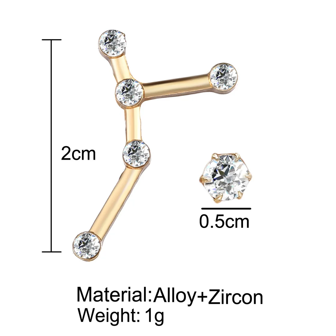 Oculosoak, новинка, созвездие, серьги гусеницы, минимальный Кристалл циркония, Зодиак, звезда, серьги-гвоздики, Женские Ювелирные изделия, подарки - Окраска металла: Cancer