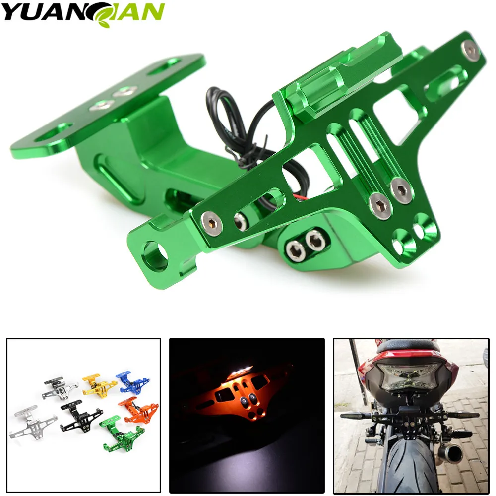 

For kawasaki ninja 300 z900 versys 650 z1000sx Yamaha FZ6-S2 Motorcycle License Plate Bracket Licence Plate Holder Frame Number