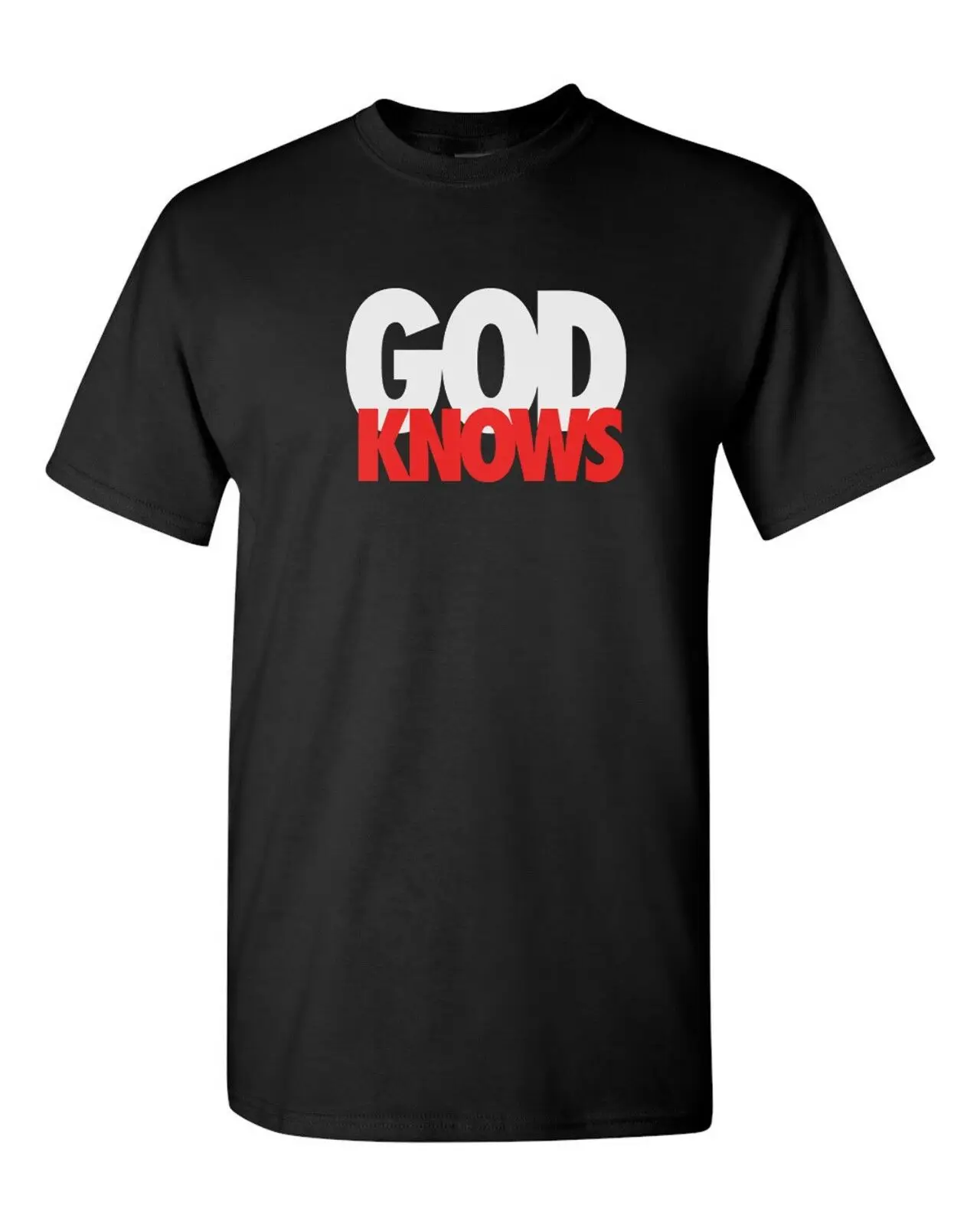 GOD KNOWS T-SHIRT SNEAKER TEE BREDS JESUS RELIGION NEW - BLACK Fashion Style Men Tee 100% Cotton Classic tee mens shirts | Мужская