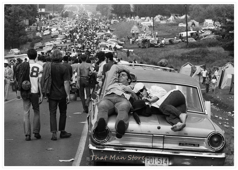 Постер Woodstock для фестиваля рок настенные наклейки с четким изображением