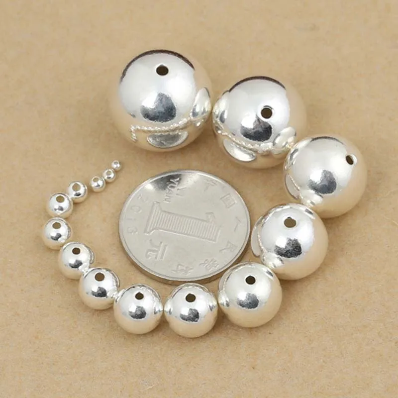 100PC Solid Sterling Silver 3mm Stardust Round Beads Spacers #33010