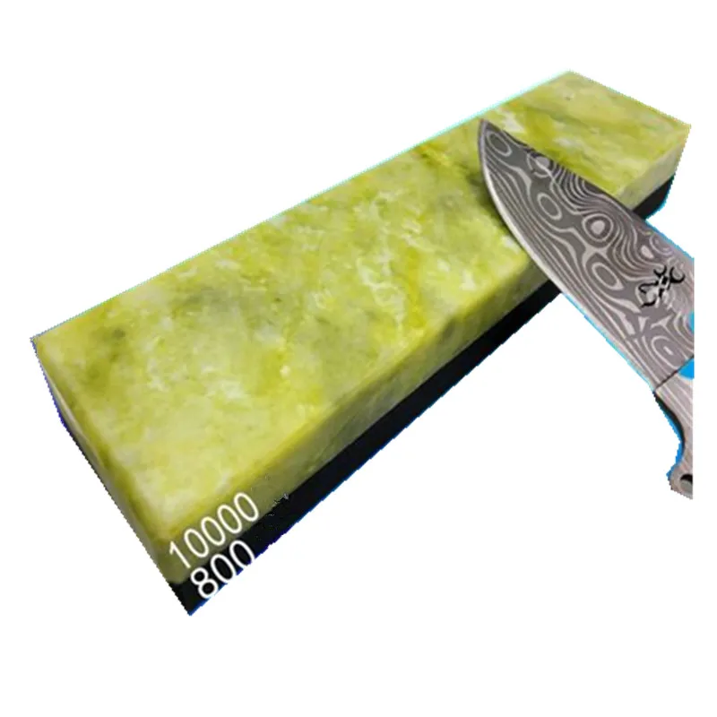 

LEEPED 800/10000 grit Big Double Sides Natural Green Agate And Boron Carbid Knife Sharpener Whetstone Sharpening Stones