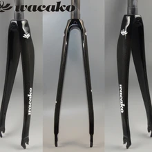 Wacako полный углерода вилка стиль дорожный велосипед вилка, части велосипеда 1-1/8 700c 413g труба из углеродистого волокна 3k отделка велосипедные аксессуары 28,6 мм