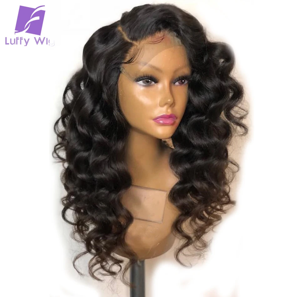 

Loose Wave 13x6 Lace Front Human Hair Wigs Pre Plucked Fake Scalp Lace Wig With Baby Hair Brazilian Remy Hair 150% Density Luffy