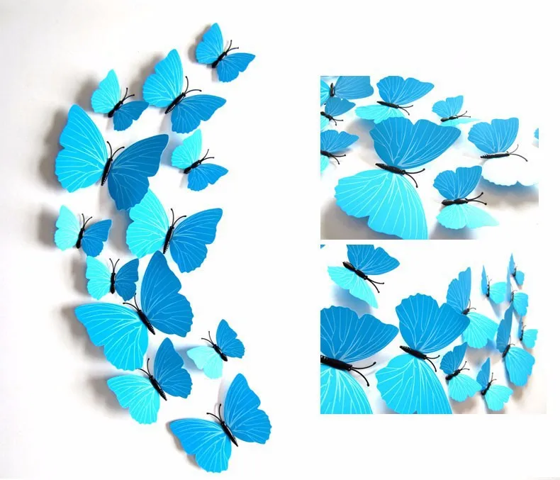 Сплетница же Стиль 12 шт./компл. 3D Бабочка Наклейки на стены гостиной бабочки декоры для Домашних Холодильников украшения