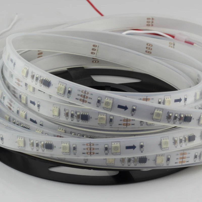 36 Вт 12 В 5 м 30 светодиодный Дов/м WS2811 Пиксельная Светодиодная лента 10IC/M SMD5050 LED IP66