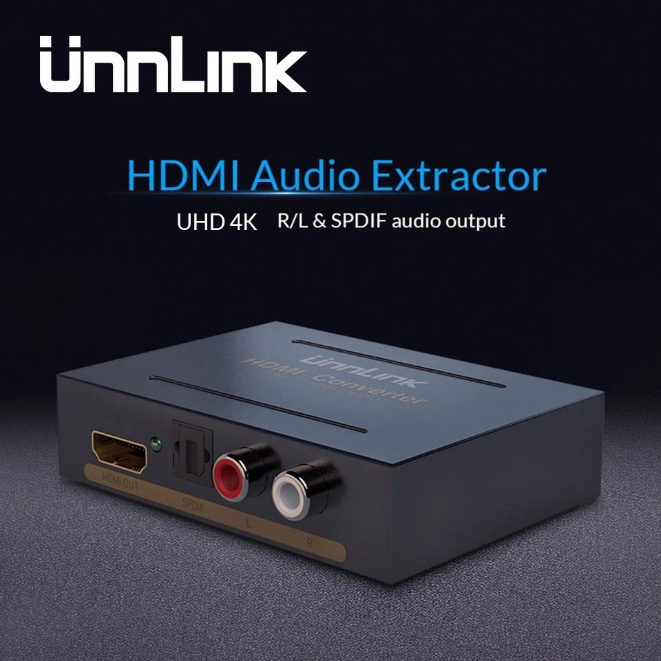 

Unnlink HDMI Audio Extractor UHD 4@30Hz HDMI to HIFI 5.1 SPDIF Optical Toslink RCA for PS4 Chromecast Fire TV Stick BOX Ruku