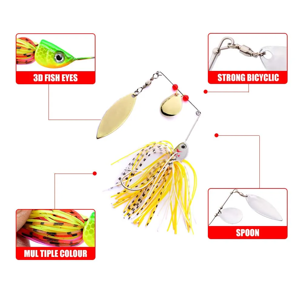 1 шт. Спиннер приманка 10 г 15 г 20 г металлическая приманка жесткая рыболовная приманка Спиннер приманка Спиннербейт на щуку Поворотная Рыболовная Снасть джигггинг воблеры
