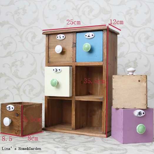 tabletop version handcrafted solid wooden vintage mini storage cabinet 6 drawers (31)