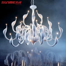 Арт Деко Европейская свеча Хрустальный светодиодный Лебедь люстры потолочные спальни гостиной современные украшения G4 24 освещение