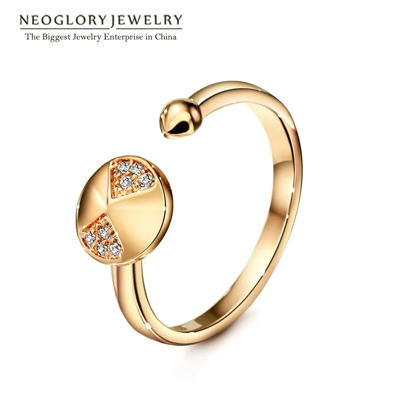 

Neoglory Cubic Zirconia Rose Gold Color Charm Punk Rings for Women Fashion Jewelry 2018 New Party Simp-j Aneis RI2