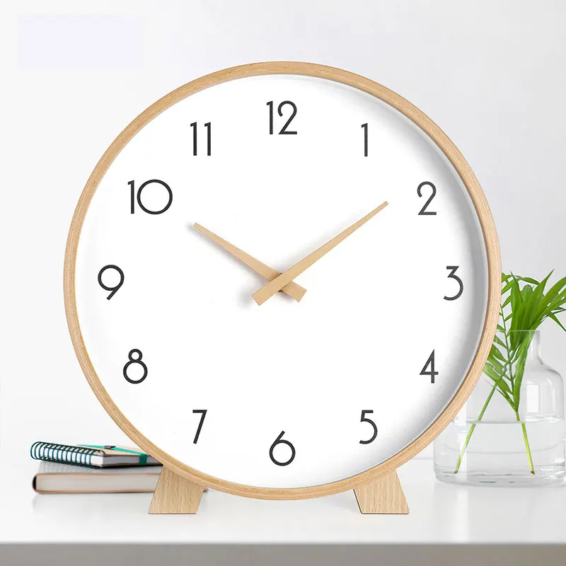 

2019 Automobile Clock Style Needle Saat Flip 10 Inch Clock Table Solid Wood Stopwatch Quartz Bamboo & Wooden Circular Japan