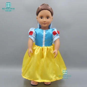 

Clothes for dolls girl dress fits 18inch 45cm American' doll yellow princess dress for kids Christmas gifts