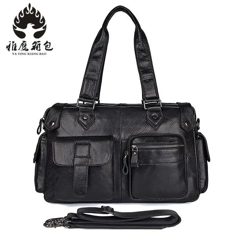 

Genuinie Leather Travel Bags Men Duffle Overnight Weekender Bag Carry On Shoulder Luggage Men's Business Travel Bags
