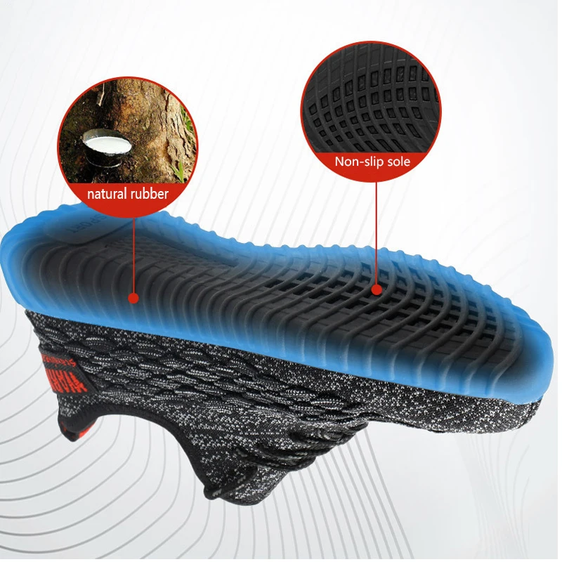 Легкая мужская Рабочая страховая обувь, противоскользящая рабочая обувь, удобная воздухопроницаемая обувь
