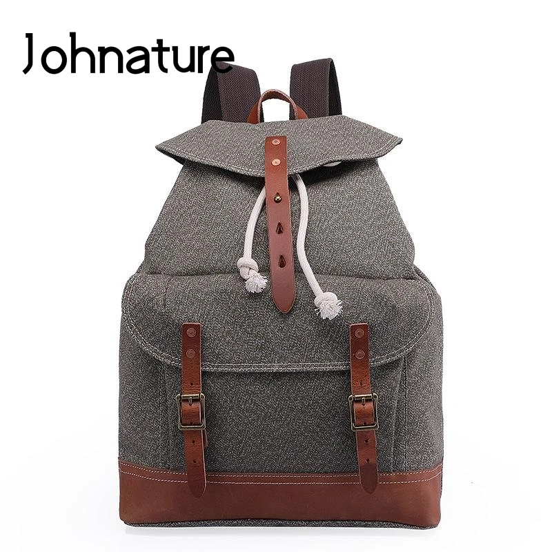 Johnature 2019New Vintage Stevige Tas Softback Zachte Handvat Grote Capaciteit Mannen Canvas Rugzak Laptop Rugzak Vrijetijdsbesteding Reistassen Johnature 2019New Vintage Stevige Tas Softback Zachte Handvat Grote Capaciteit Mannen Canvas Rugzak Laptop Rugzak Vrijetijdsbesteding Reistassen