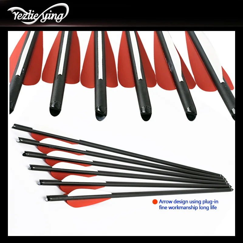 24PCS 17/18/20/22Inch Crossbow Bolt Carbon Arrow with Red White Feather and Detachable Arrow Outdoor Hunting Archery 24PCS 17/18/20/22Inch Crossbow Bolt Carbon Arrow with Red White Feather and Detachable Arrow Outdoor Hunting Archery