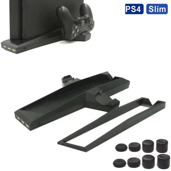 

PS4 Slim and PS4 Console Controller Vertical Holder Cooling Stand Storage Dual Cooler Fan Charger Charging Dock Station USB HUB