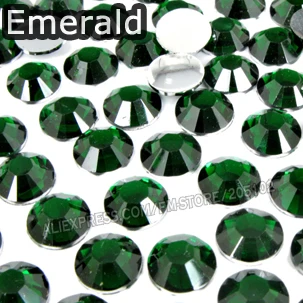 Блестящий Кристалл! 5 мм SS20 Ясно ногтей Кристаллы 1000 шт./пакет, Номера Hotfix Стразы Смолы Камни с плоским низом блестит для DIY Nail Art - Цвет: Emerald