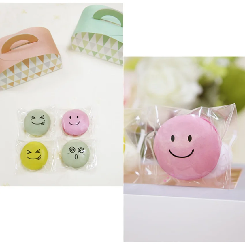 900PCS/lot Lovely Smiley Round Transparent Self-adhesive Baking Packaging Sticker For Handmade Products DIY Gift Sealing Sticker