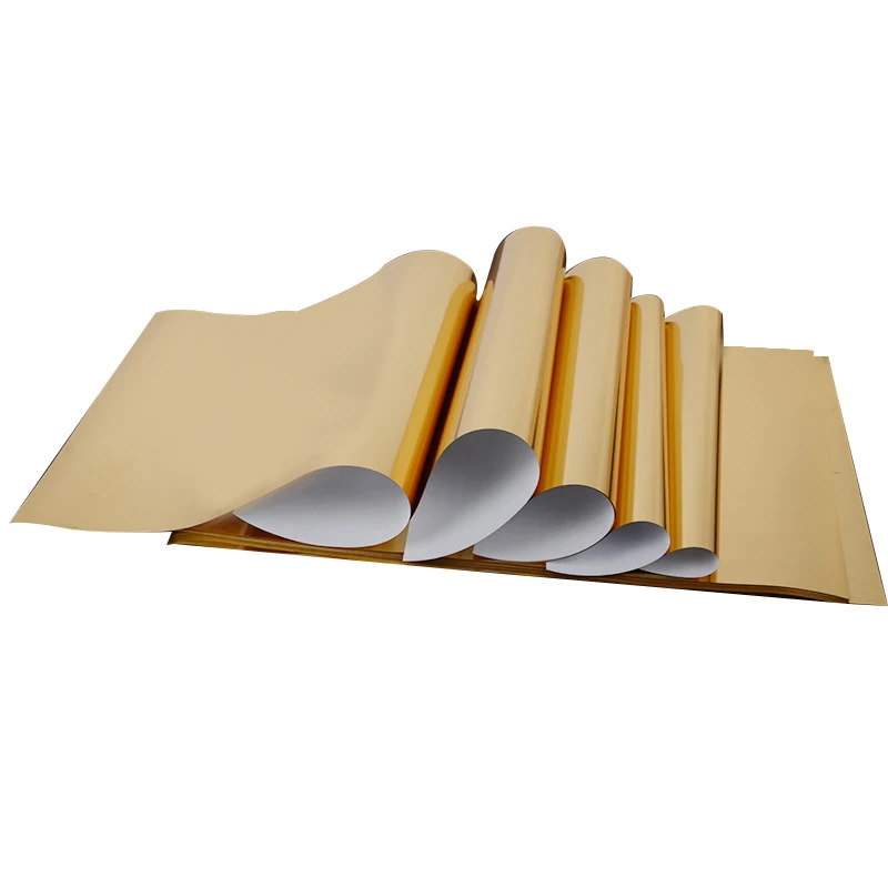 

wholesale metallic gold foil heat transfer good flex vinyls 30x100cm iron on transfer vinyl HTV for t shirts easy to cut films