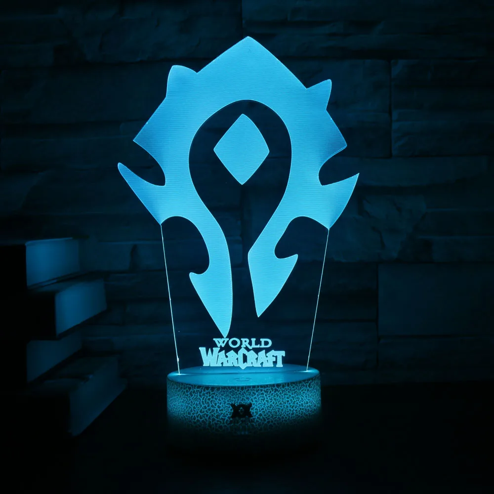 СВЕТОДИОДНЫЙ 3D светильник World of Warcraft, кольца с этническими мотивами, дистанционное управление, ночник, USB, декоративная настольная лампа