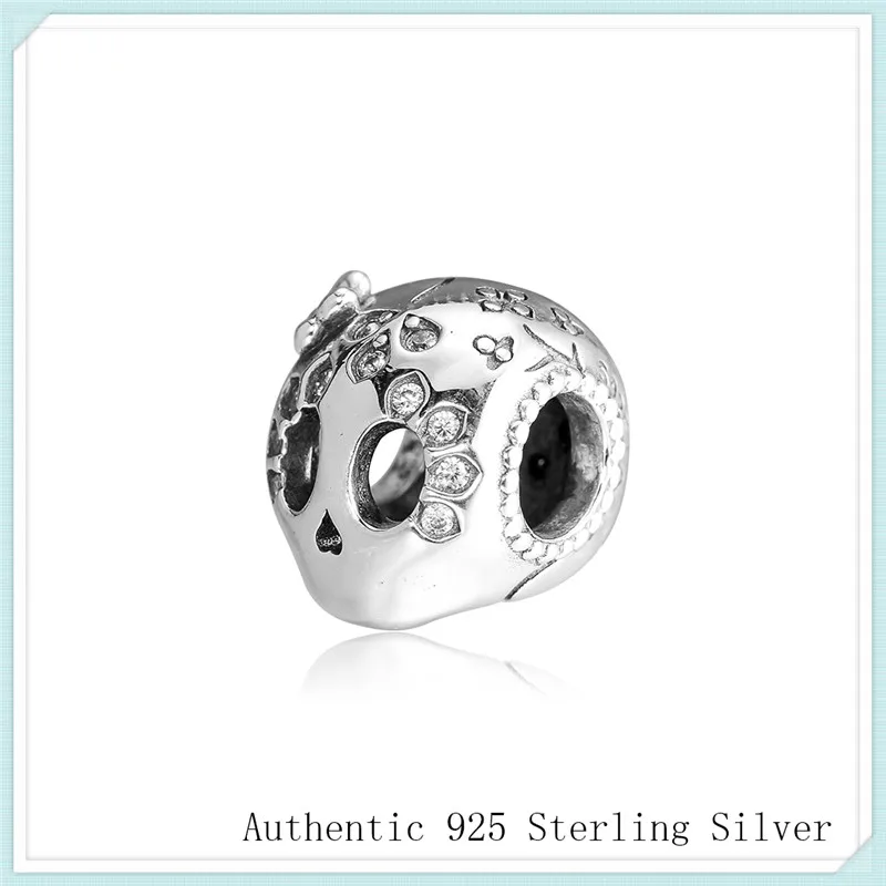 

CKK Beads 100% 925 Sterling Silver Sparkling Skull Charm for Jewelry making Fit Charms Bracelet Necklace DIY free shipping PF913