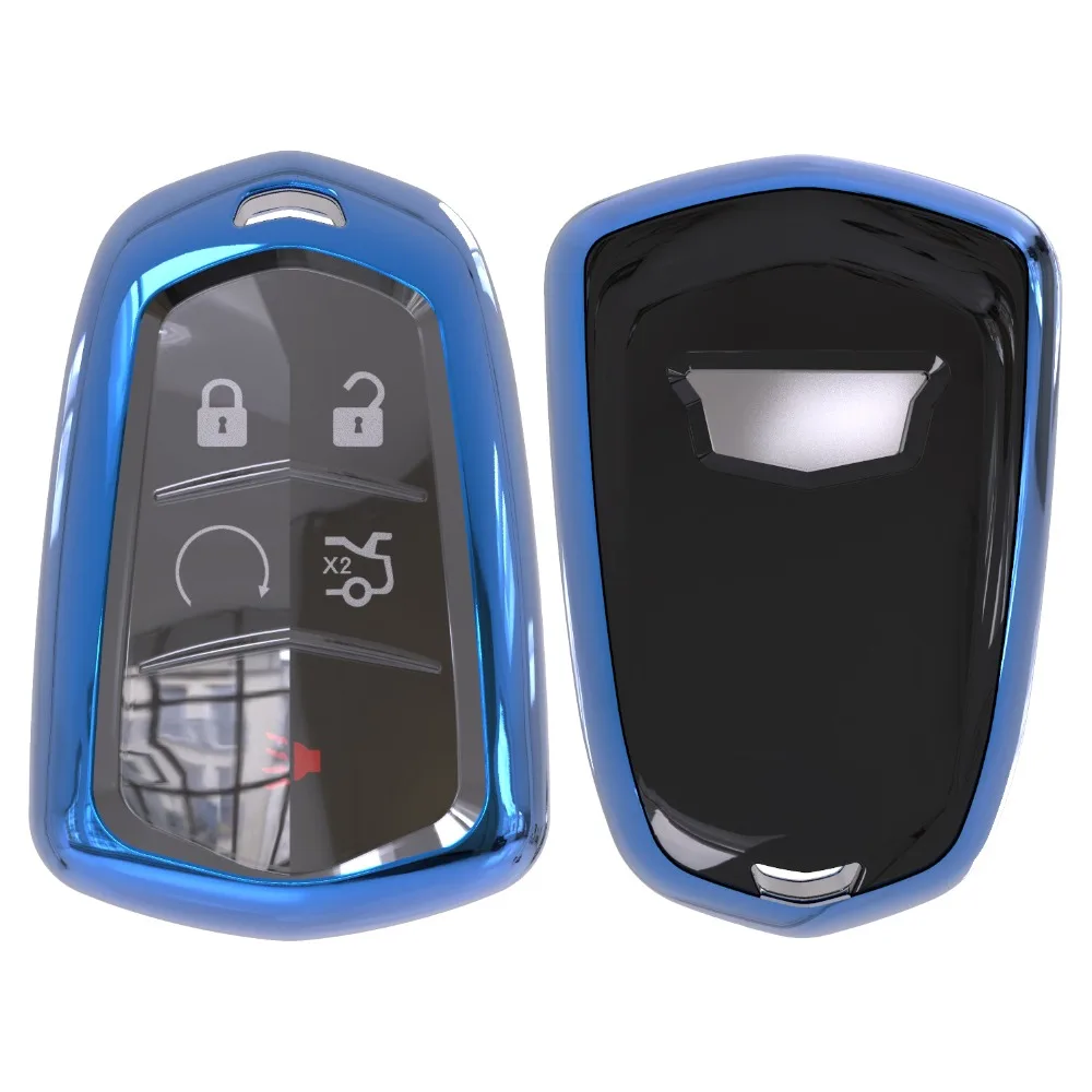 

Soft TPU Car Key Cover For Cadillac CTS XTS ATS ATS-L XLS SRX Key Case Key Protective shell Car Key Bag Full cover 2018
