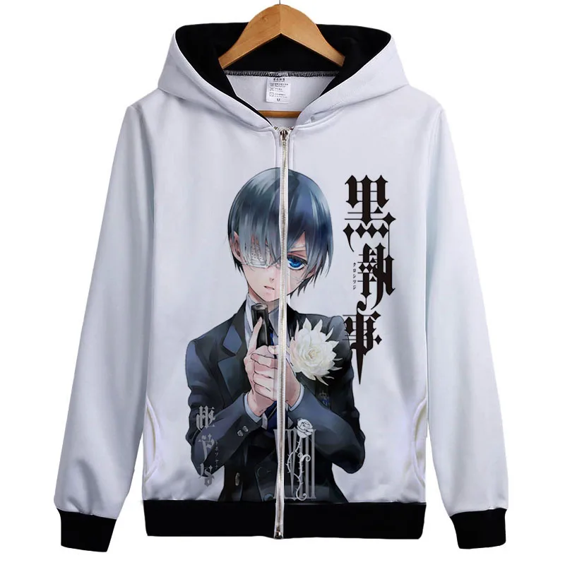 

Anime Black Butler Hoodies Black Butler Sebastian Yuichiro Michaelis hoodie coat zip up hoody sweatshirt