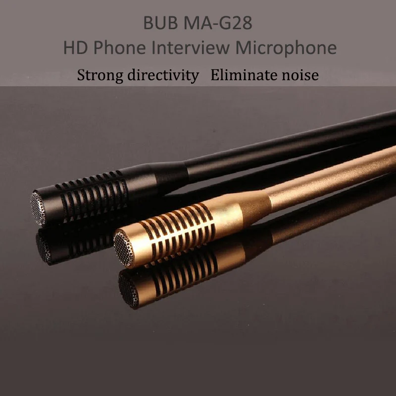 BUB MA-G28 6 м проводной HD Plug And Play микрофон для интервью мобильный телефон видео запись большой конденсаторный микрофон водонепроницаемый