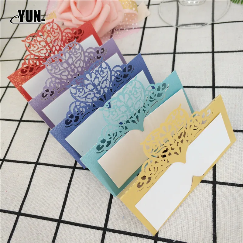 Laser Cut Place Cards 50Pcs Wedding Name Cards Guest Wedding Party Table Decoration Name Place Card Wedding Decoration 8D