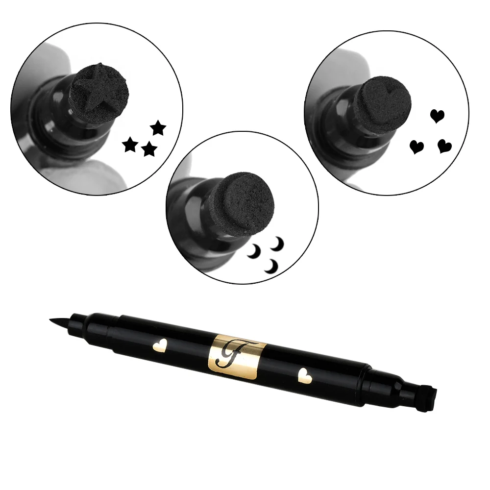 1 шт., черная жидкая подводка для глаз, штамп, маркер, карандаш, водонепроницаемый штамп, двухсторонний карандаш для подводки глаз, косметический карандаш для глаз, Гладкий макияж, инструменты