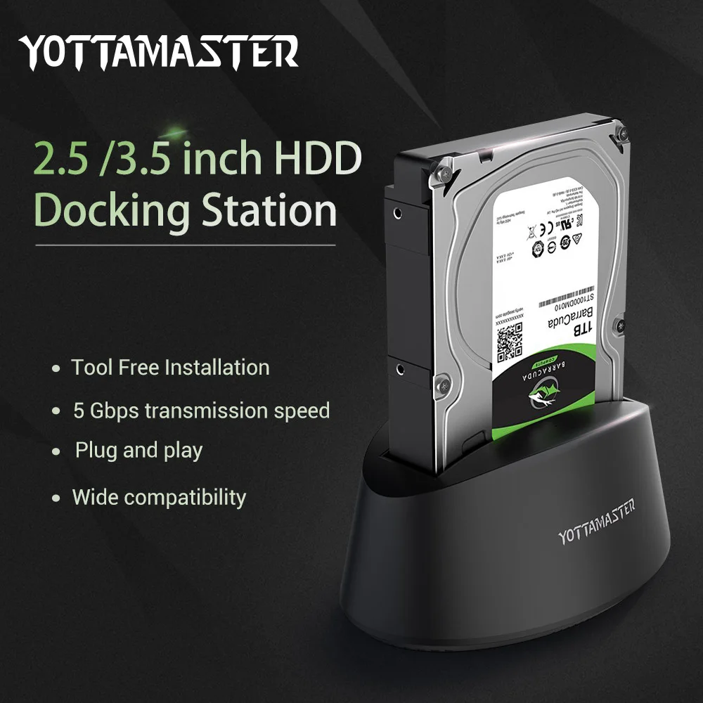 Goede Yottamaster HDD Adapter Case Tool Gratis USB 3.0 naar SATA Externe Harde Schijf Behuizing Box Docking station voor 2.5 3.5 HDD SSD