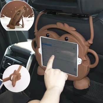 

Car Back Seat Tablet Case Stand for iPad Air 1 2 Pro 9.7, Headrest Mount Holder Silicone Cartoon Cover for New iPad 2017 2018