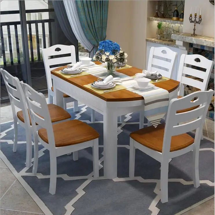 Dining Table, 100% Solid Wood Dining Table Set 6 chairs o1086 Dining Table, 100% Solid Wood Dining Table Set 6 chairs o1086