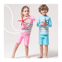 Пляжная одежда купальный костюм из двух предметов для мальчиков купальные костюмы с длинными рукавами для девочек, детский купальный костюм детский купальник