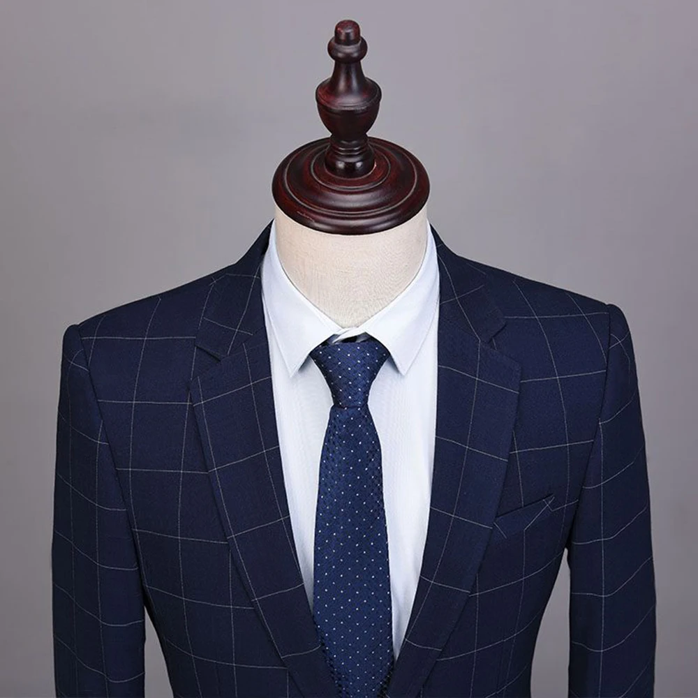 الرجال منقوشة دعوى 3 قطعة حقق شال التلبيب البدلة السترة مجموعات الرسمي صالح سليم البدلات الرسمية دعوى 2019 الملكي الأزرق (سترة + سترة + السراويل)