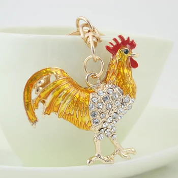 

Enamel Crystal Rooster Keychain Car Keyring Fashion Women Bag Jewelry Pendant R283