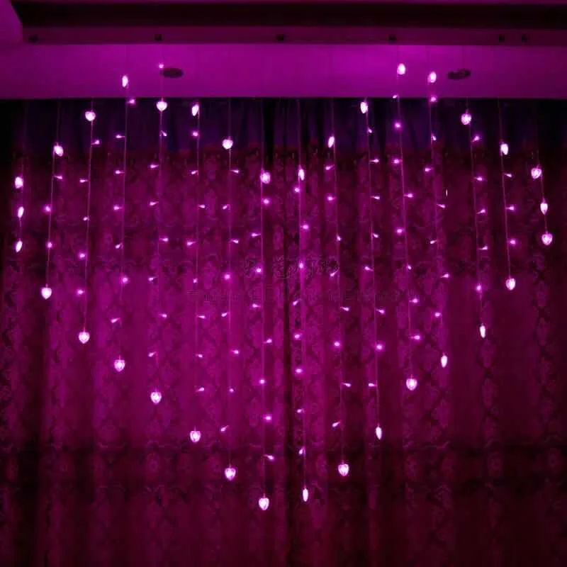 2x1.5m 128leds Heart Shape LED String Light EU 220V Holiday Christmas wedding Party decoration led icicle Curtain lamp light 2x1.5m 128leds Heart Shape LED String Light EU 220V Holiday Christmas wedding Party decoration led icicle Curtain lamp light