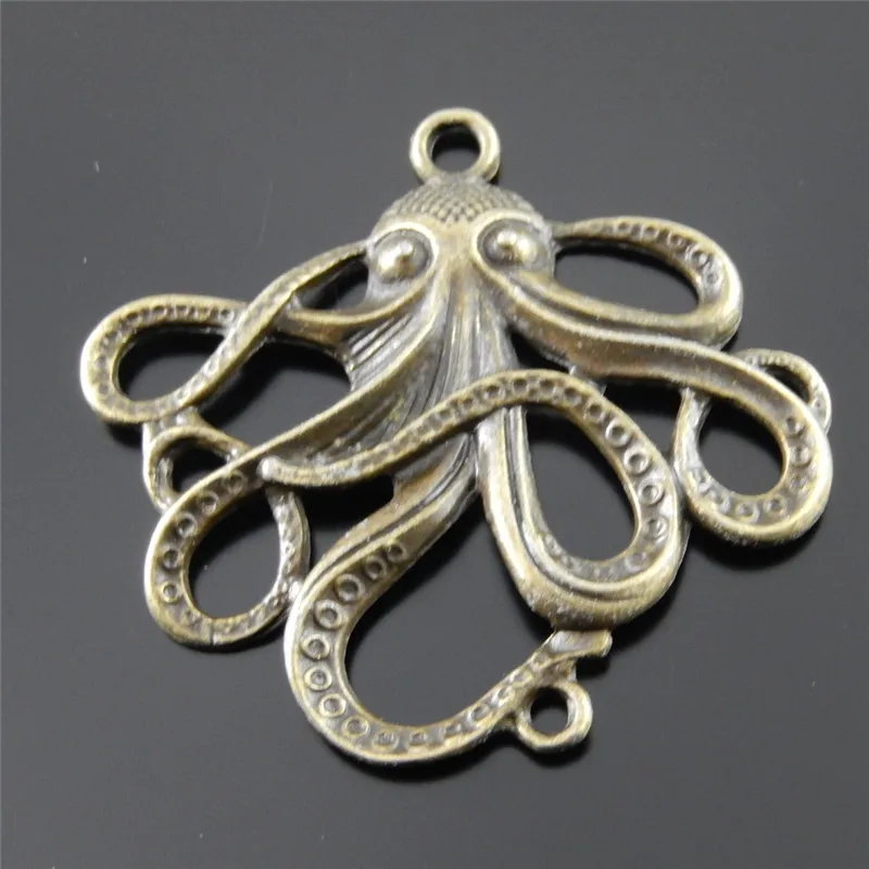 

Graceangie 2pcs Mini Alloy Retro Bronze Octopus Connector Pendant Charms Handmade Hanging Hole Diy Jewelry Bracelet Keychain