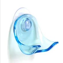 Настенная полка для бритвы, пластиковая, прозрачная, синяя, супер присоска, 1 шт., держатель для бритвы, бритвенная стойка для бритья, набор для ванной комнаты