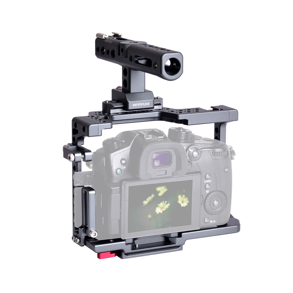 MINIFOCUS WARAXE GH5 Kit Camera Cage Built-in Quick Release Fits Arca Swiss for Panasonic GH4 with NATO Rail Handle Grip | Электроника