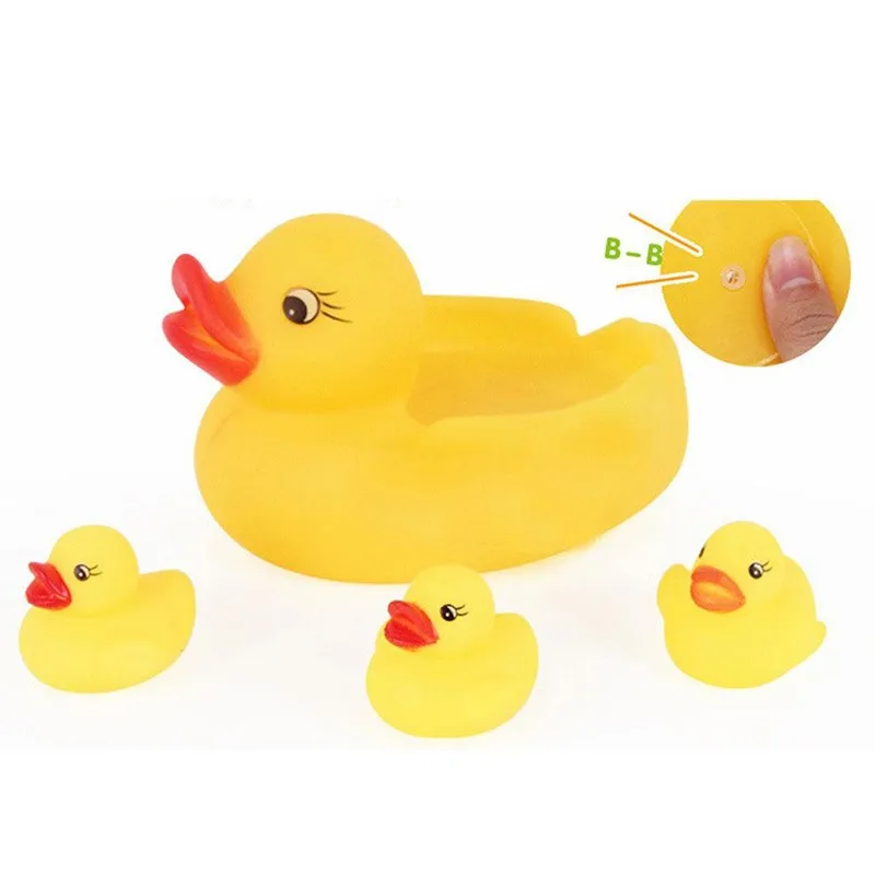 Лидер продаж! 4 шт. желтый резиновые утки Bathtime писклявый обувь для мальчиков и девочек Игрушки для ванной играть маленьких детей игрушечные лош