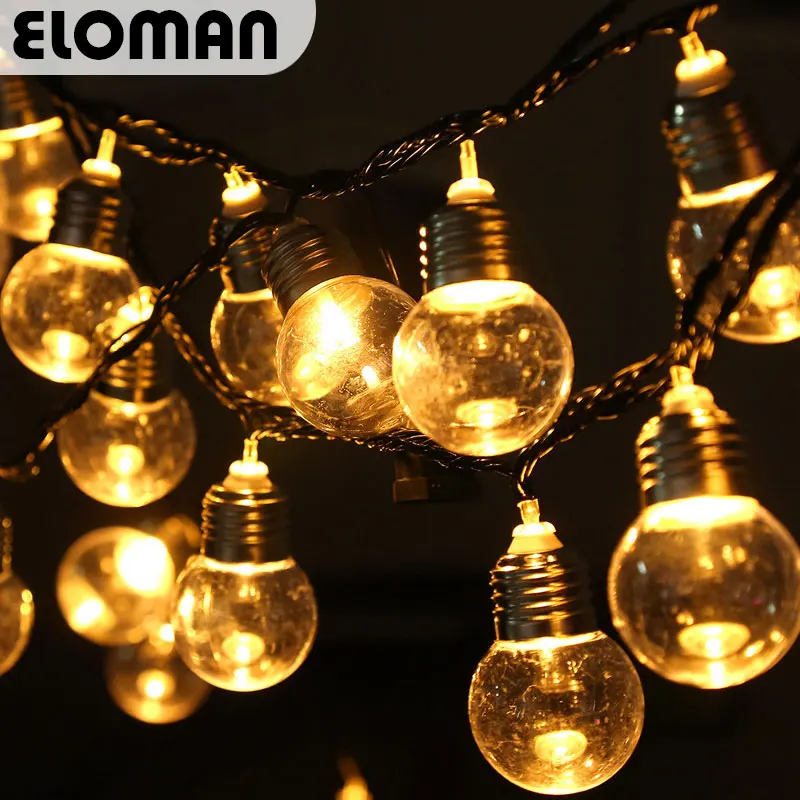 Светодиодные лампы ELOMAN 5 м 110 В/220 В классические для свадьбы в стиле ретро прозрачные кофейные украшения