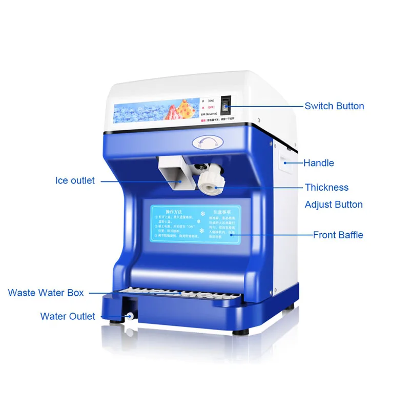 110v 220v Commercial Use Electric Shaved Ice Cream machine Ice Shaver