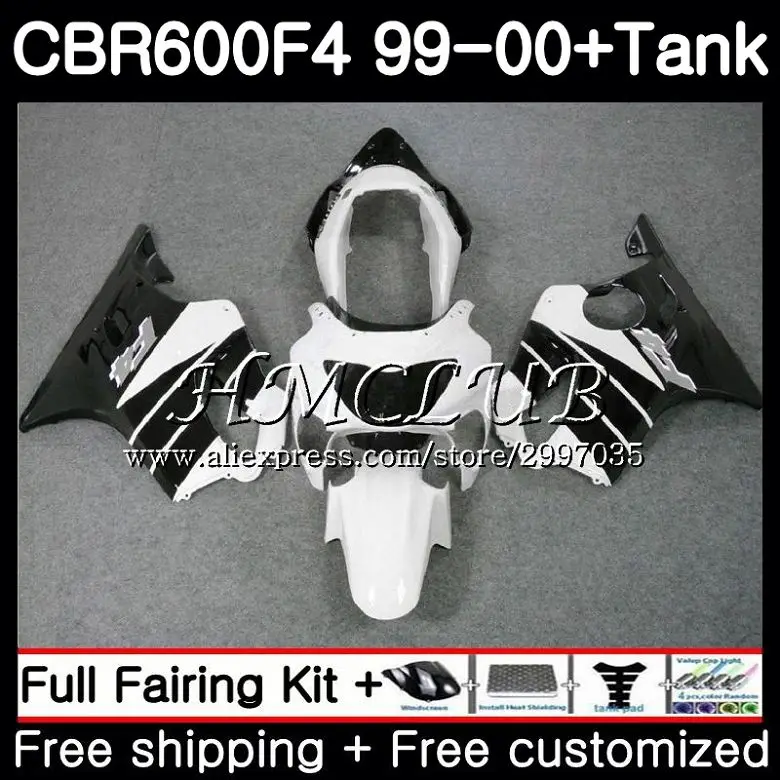 Майка черного и белого цвета для HONDA CBR 600F4 CBR600FS CBR 600 FS 1999 2000 тела 76HC. 2 CBR600 F4 FS CBR600F4 CBR 600 F4 99 00 обтекатель