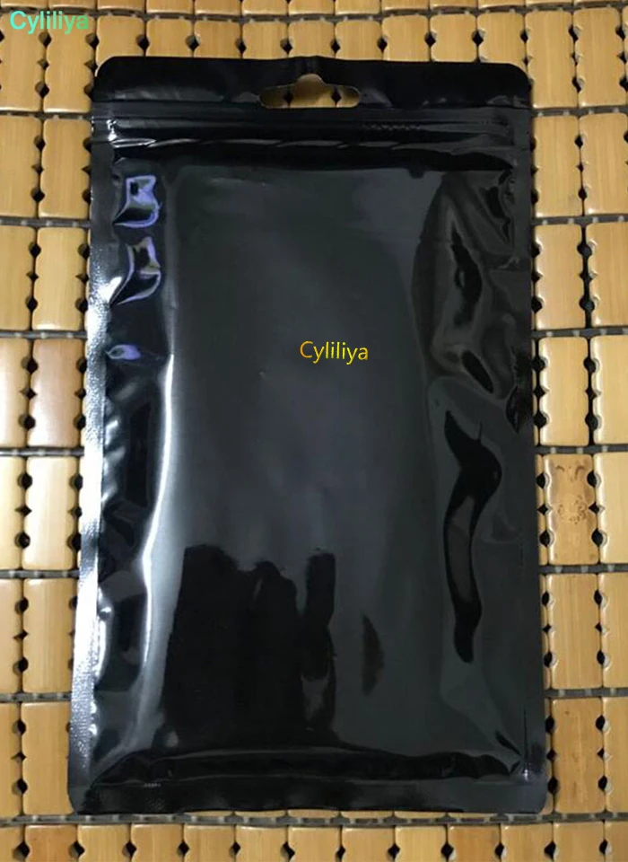 

100Pcs 12x20cm Clear/Black Plastic zipper Retail Packaging bag cell phone for iphone 8 plus X Samsung s6 S7 C7 case Package bag