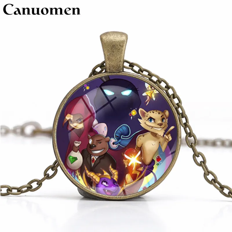 

Canuomen Spyro the Dragon Pendant Necklace Hot Game Handmade Necklaces Fashion Gifts for Children Choker Jewelry collier