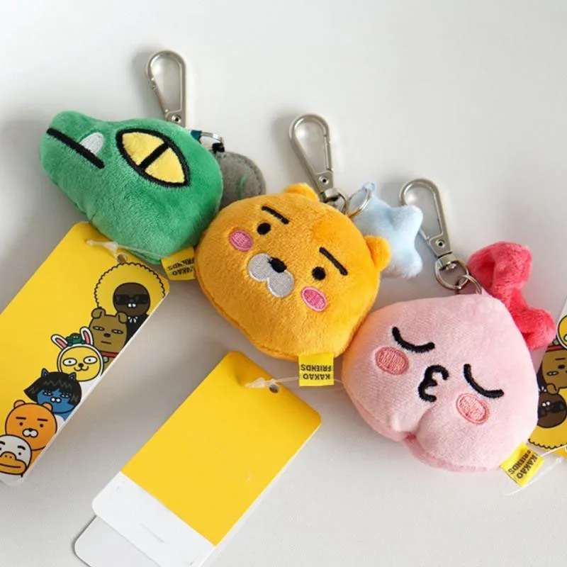 

1 Pc new cute Kakao Friends Pendant Korean Cartoon Ryan Stuffed Plush Toys Cocoa Friends Animal Baby Keychain Kids Gift