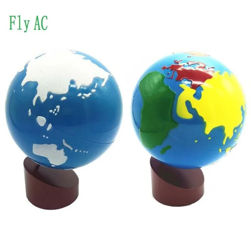 

Montessori Earth Globe Plastic and Wood Material Learn to Know World Kids Early Learning Teaching Aids Toys for children gift